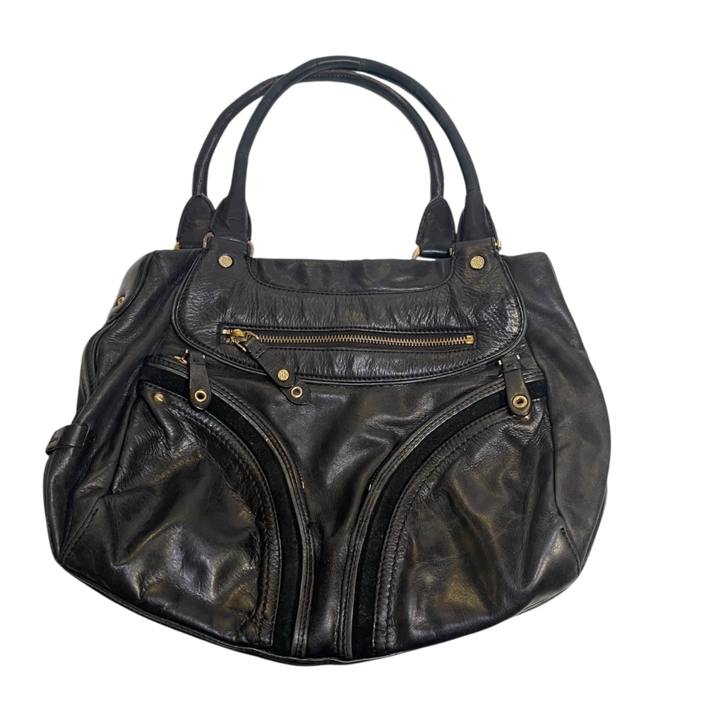 Cole Haan Village Satchel Black Pebbled Leather B26265 Vintage Y2K